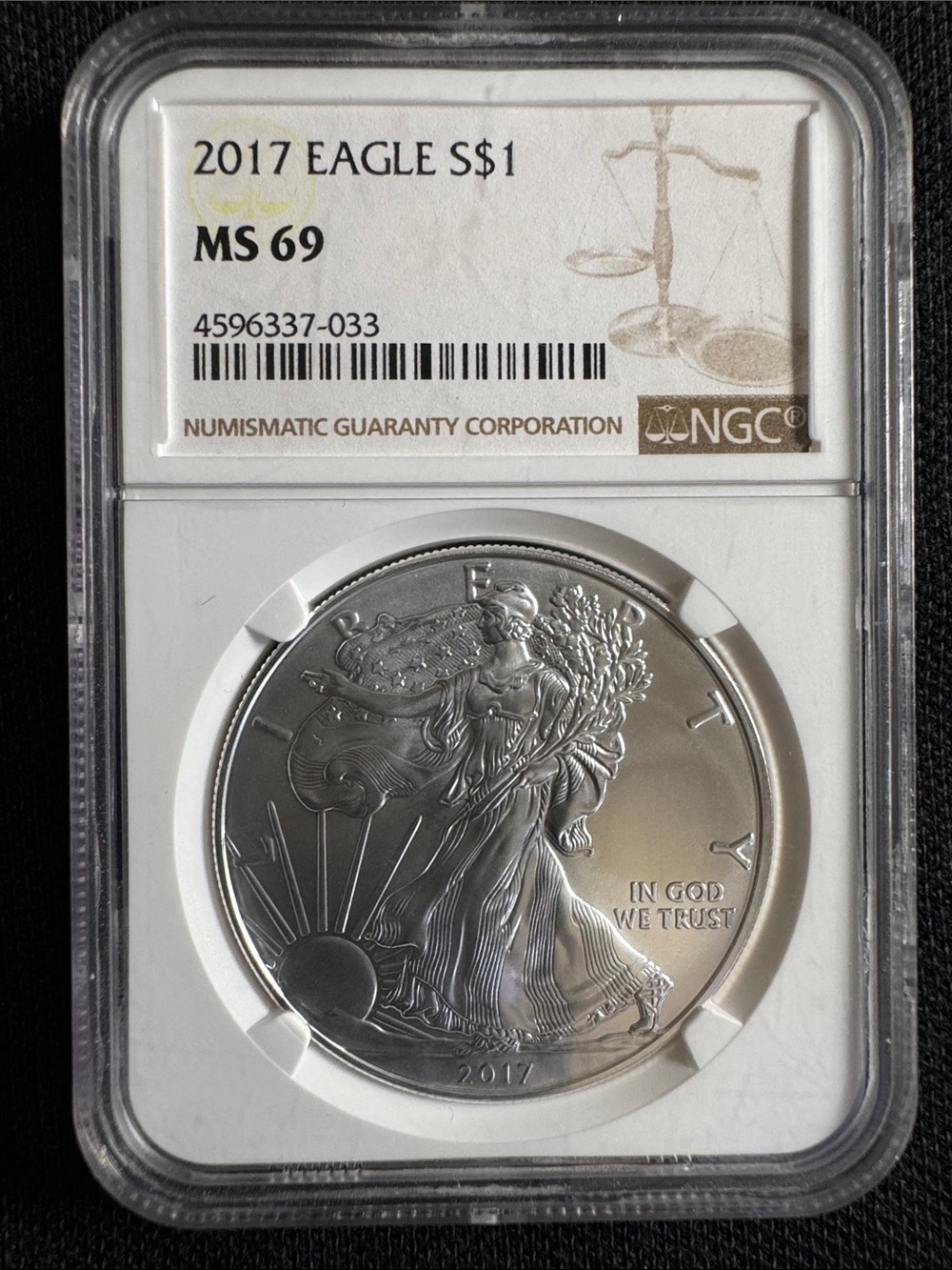 2017 American Silver Eagle MS69 - Certified NGC Silver Coin